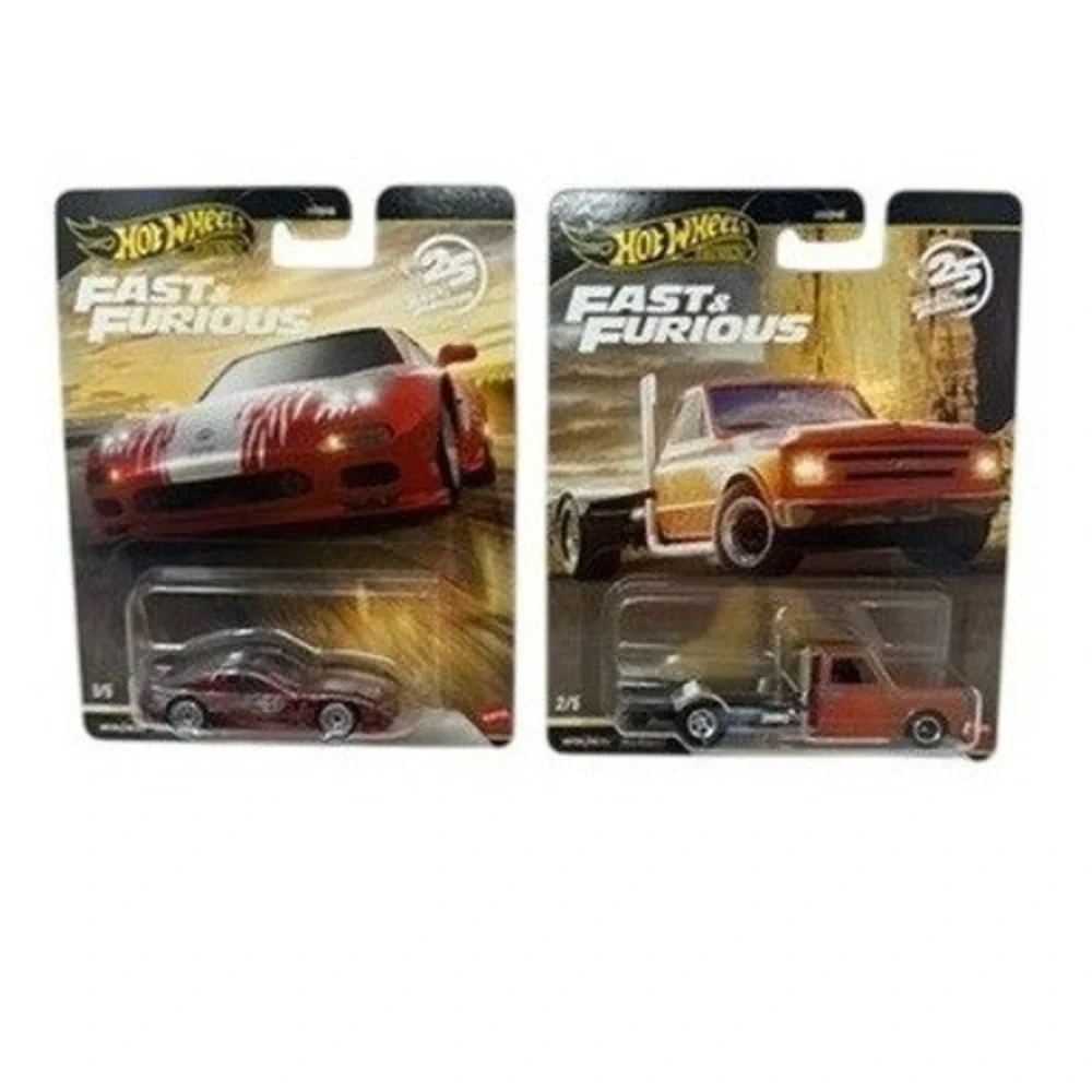 Hot Wheels Premium Fast & Furious 1967 Chevy C-10 & Mazda RX-7 Diecast Set 1:64